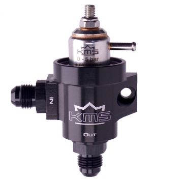 KMS Fuel pressure regulator 2-way with MAP comp. 0-5 bar adjustable AN-6 fitting