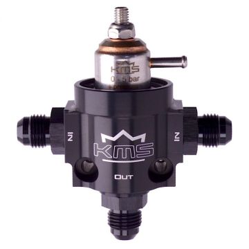 KMS Fuel pressure regulator 3-way with MAP-comp. 0-5 bar adjustable AN-6 fitting