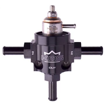KMS Fuel pressure regulator 3-way with MAP-comp. 0-5 bar adjustable 10mm hose fitting