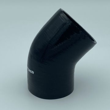 45 Graden bochten silicone - Zwart, 89mm