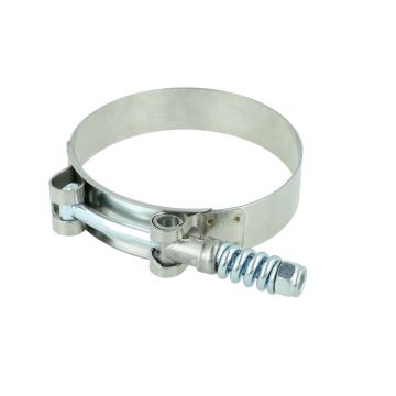 Premium T-bolt clamp with spring - stainless steel